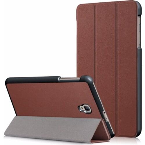 20pcs/lot Custer Solid color Three fold pu leather cover case for Samsung Galaxy Samsung Galaxy Tab A 8.0 2018 T380 T385 she'l'l