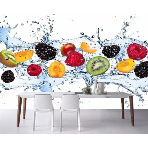 3d wallpaper custom photo non-woven mural Fresh fruit water spray 3d wall murals wallpaper for living room decoration painting
