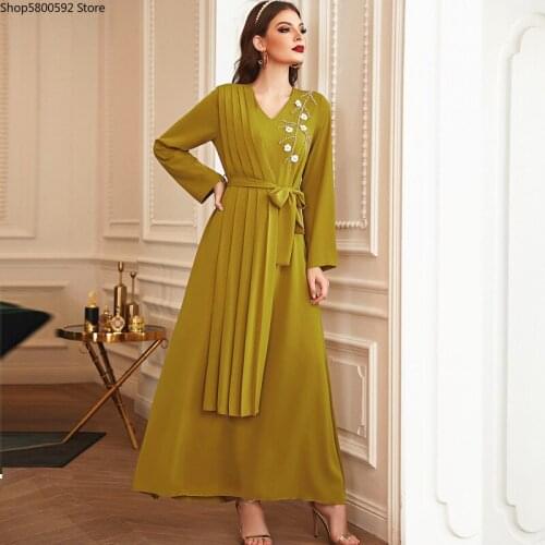 Abaya Dubai Turkey Arabic Muslim Hijab Dress Islam Clothing Maxi Evening Dresses For Women Morocco Vestidos Robe Soiree Femme