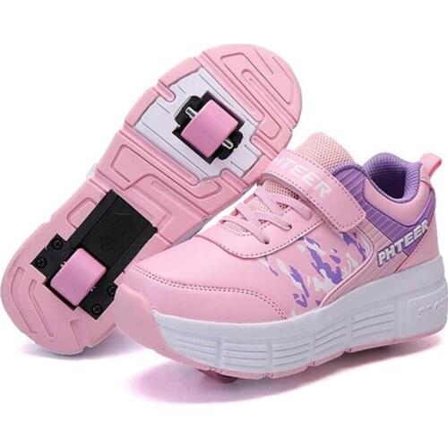 EUR 31-42 Children Junior Roller Skate Shoes Kids Sneakers With One/Two 2020 Boys Girls Wheels Shoes Adult Casual boys Shoes