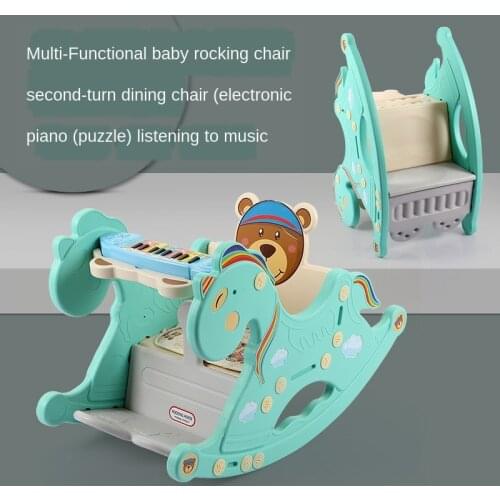 Baby Rocking Chair Music Trojan Rocking Horse Toy Children Rocking Horse Gift Wholesale Swinging Chair