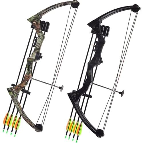 Two size for chosen 20 Pounds Aluminium Alloy Bow Hunting Bow & Arrow Set Pulley Fish Shooting Bow for Kids Adult