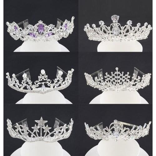 New water diamond crown European and American bride headdress wedding dress to act the role of hair hoop Korean wedding jewelry