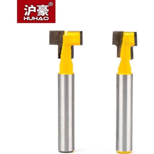 HUHAO 1pc 1/4" Shank Woodworking Router Bits CNC Keyhole Screw Hole Milling Cutter Tungsten Alloy Photo Frame T Type Cutter