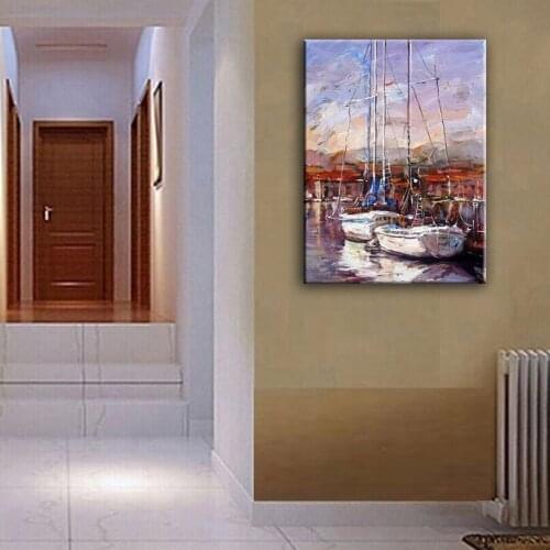 Home decor oil painting hand painted high quality landscape knife painting pictures DM1609339