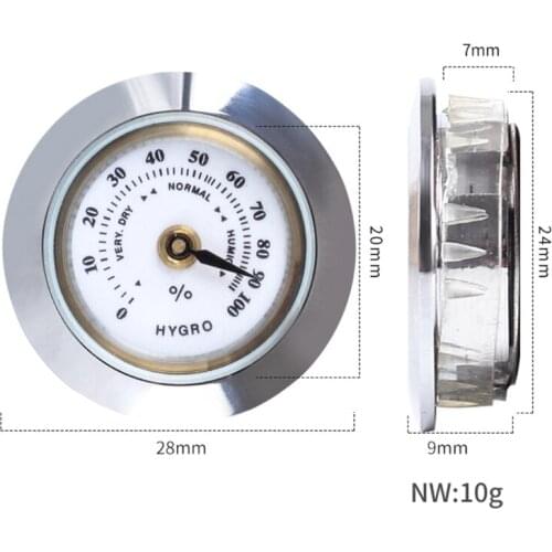 28mm Mini Round Cigar Hygrometer High Precision Moisture Meter Tobacco Humidor 667A