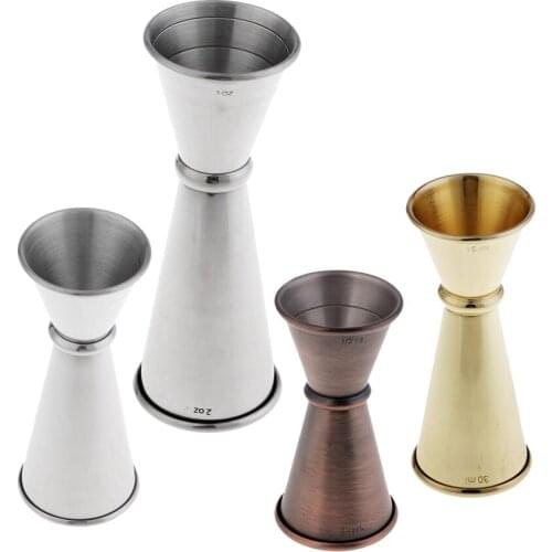 15/22ml Stainless Steel Bar Measuring Cup Double Shot Cocktail Jigger for Liquid Measure Hotels Restaurant Tea Shops Coffee