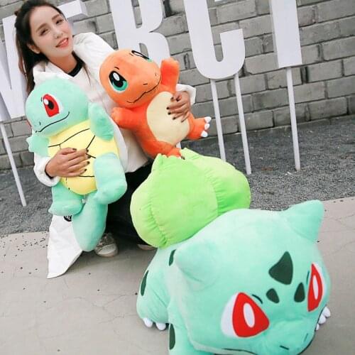 Kawaii Squirtle Bulbasaur Charmander Big Size Pokemoned Pikachus Plush Doll Anime Eevee Collection Decorations Gifts For Kids