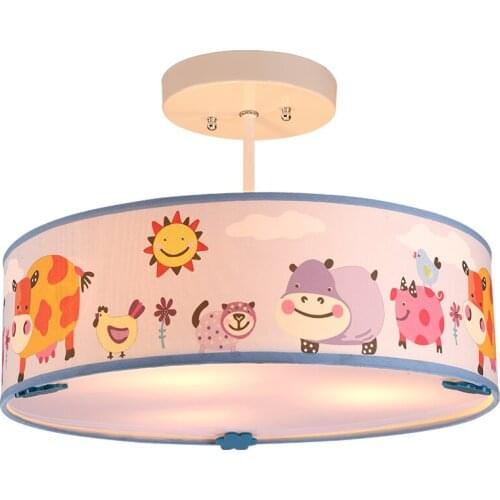 Cartoon creative animals LED chandelier boys and girls bedroom children room lights modern simple personality fabric Chandelier