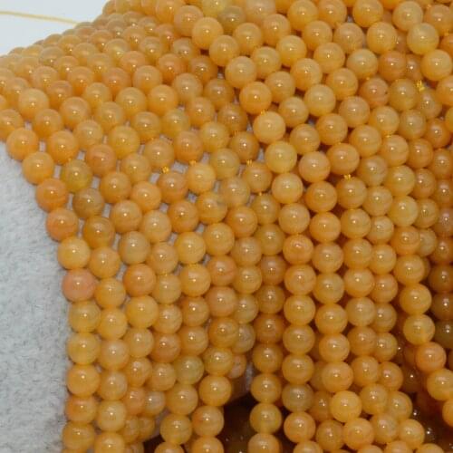Natural Yellow Gobi Jade / Nephrite Loose Round Beads 4.2mm, From Xinjiang of China