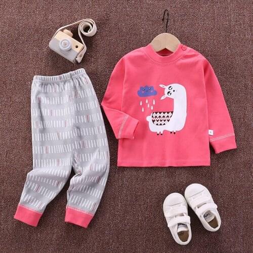 Baby Girl Clothes Two-piece Cotton Suit Clothes Baby Girl Clothes Cute Cartoon Animal Print Casual Sportswear Baby Clothes