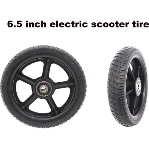 6.5 inch scooter solid non-slip tires part for electric bike motorcycle with non pneumatic rubber wheel and plastic hub