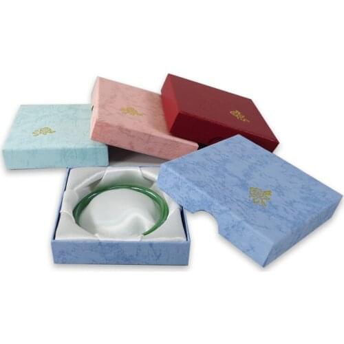 Wholesale 12Pcs/lot Red Pink Purple Blue 9*9cm Bronzing Printing Logo Bracelet Bangle Storage Box for Gift Wedding Party