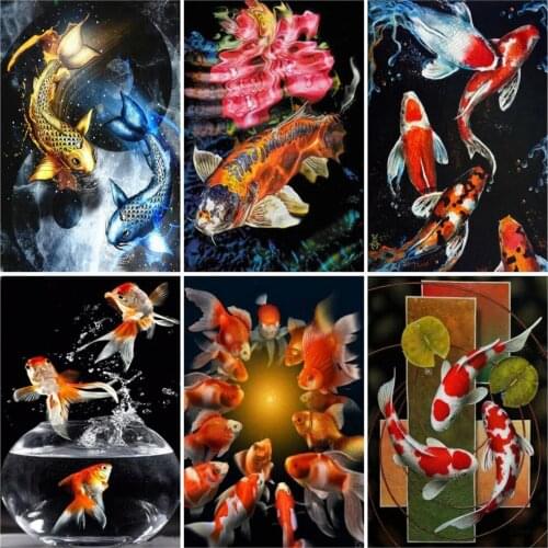 PDMDOG 5D DIY Diamond Mosaic Fish Bead Embroidery Diamond Painting Animal Cross Stitch Picture Of Rhinestones Decor For Home