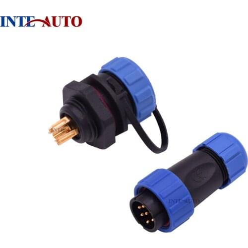 SP17 Aviation Cable Connector with Circular Plug rear mount socket, IP68 Waterproof 17mm 2 3 4 5 7 9 pin Multi pole