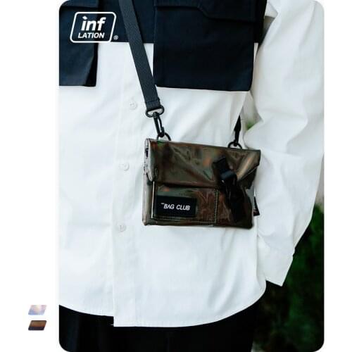 INFLATION Men Fanny Pack Hip Hop Refective Men Shoulder Bags Streetwear Crossbody Bags Outdoor Boy Messenger Bags 373AI2020