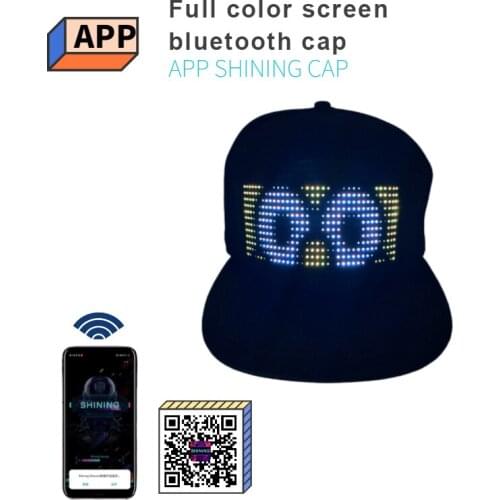Luminous Hat Editable LED Bluetooth Multi Language Display Hat DJ Carnival DIY Graffiti Patterns Portable Dynamic Accessories