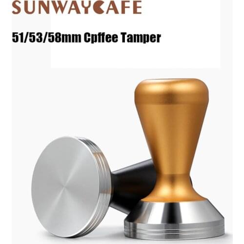 51/53/58mm Coffee Tamper Flat Base 304 Stainless Steel Espresso Powder Hammer Coffee Accessories For Barista Cafe Tools