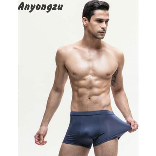 Anyongzu High Elasticity Durability Non-defrmation Men Boxers Breathable Three-dimensional Cutting Modal Underwear 3PSC Shorts