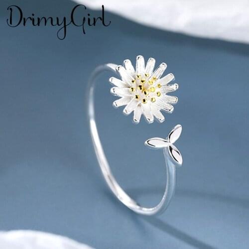 Punk Vintage Daisy Flower Rings For Women Boho Female Charms Jewelry Men Antique Knuckle Ring Fashion Party Gift