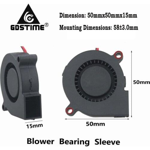 5 pieces lot 5V 2Pin 2.0 Exhaust DC Blower Fan 50mm x 15mm 5cm Brushless Turbine Cooling Fan