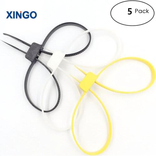 Xingo Double Flex Zip Tie Cuff Flex Restraints Handcuff Disposable Restraints Self Locking Nylon Cable Ties 5 Pack
