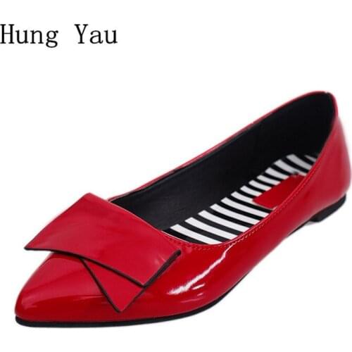 Women Flats Slip On Casual Shoes 2018 Summer Fashion New Shallow Flat Shoes Woman Pointed Toe Work Loafers Butterfly-knot