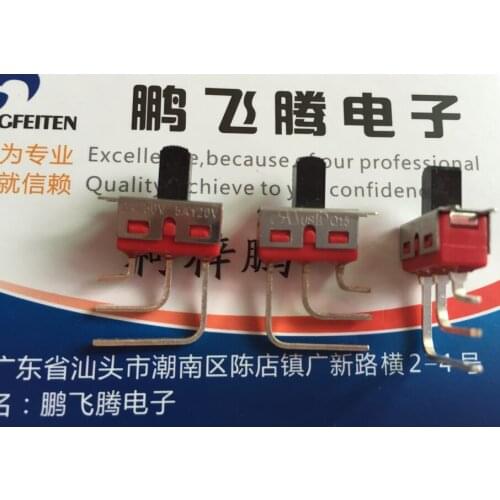 1PCS Taiwan Dailywell pull switch curved foot 3 foot 3 gear side plug slide switch Q15 5MS3S202AM7QES