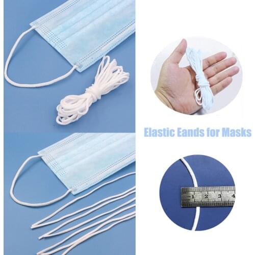 10Meter 3mm Mouth Mesk Elastic Band Mesk Rope Rubber Band String Mesk Ear Cord Round Elastic Band DIY Clothing Craft Accessories