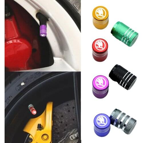 Nstar 4pcs Car Wheel Tire Parts Valve Stem Plugs Cover badge For Skodas Octavia A5 A7 Fabia superb car-styling Accessories
