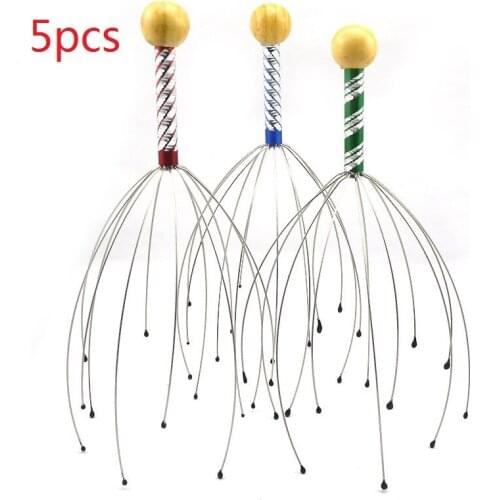 5/3pcs Anti-stress Pain Relief Octopus Head Scalp Neck Stress Release Relax Massage Claw Head Body 1 Pcs Massager Random Color