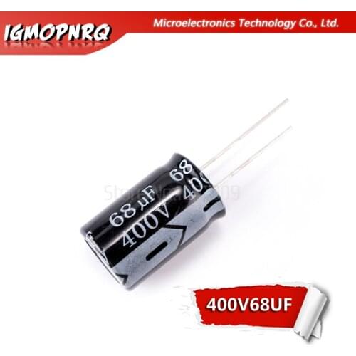 5PCS 400V68UF 16*25mm 68UF 400V 16x25mm Aluminum Electrolytic Capacitors DIP