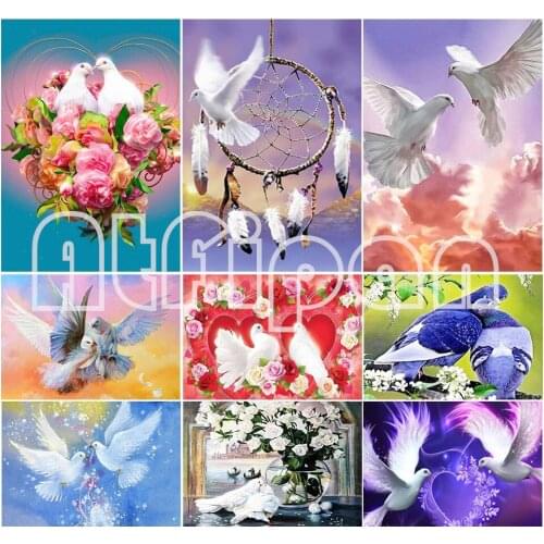 5D DIY Diamond Painting Animal Pigeon Cross Stitch Kit Full Drill Square Embroidery Mosaic Art Picture of Rhinestones Home Decor