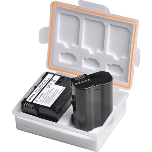 Batmax 2pcs EN-EL15 ENEL15 Battery+Battery Box for Nikon D500 D750 D600 D610 D800 D800E D810 D7000 D7100 D7200
