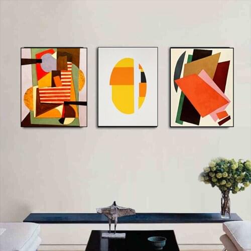 Color Stitching Rectangle Images Art Canvas Posters Abstract Art For Drawing Room Office Decor