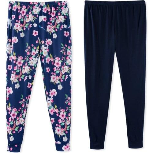 Neatie kiddie Summer Nightwear Two Pieces Sets Women Sleepwear Pants Women Home Clothes 2019 Print Elastic Wasit Trousers Female