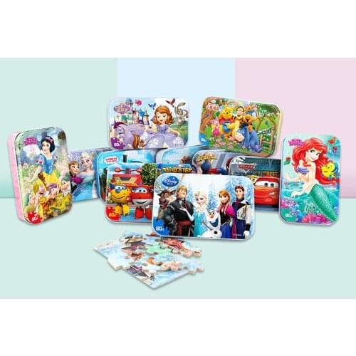 Disney Intellectual Children’s Toys 60 Pieces 3D Puzzle Children Baby Cartoon Animals/Traffic Puzzle Educational Learning Toys