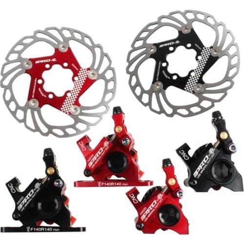 Road Bicycle Hydraulic Disc Brake Caliper Bilateral Mechanical Cable Two side Drive Oil Disc Brake with Cool Floating 140m Rotor
