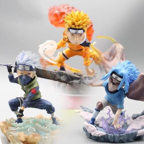 Original Naruto Ninetails Naruto Uchiha Sasuke Hatake Kakashi Action Figure Statue Collection Birthday Kids Gifts