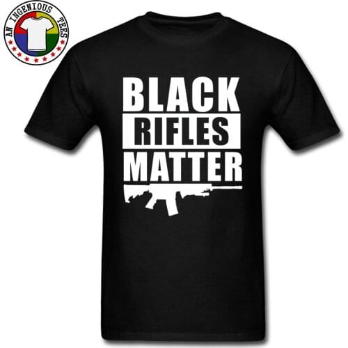 Black Rifles Matter Militarist Gun Printed T Shirt Mens Short Sleeve Tops & Tees Summer/Autumn T Shirt Designer Tops Shirt