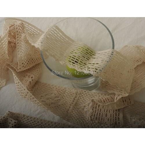 Wholesale 10 Meters/Lot Cotton Beige Lace Trim for Sewing Lace Patchwork Lace Ribbon Fabric