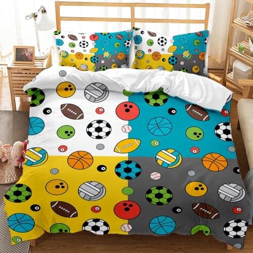 American Football Bedding Set r King Size Sports Series Soccer Club Duvet Cover Luxury for Kids Teen 150 Bed Set Blue Quilt Cove