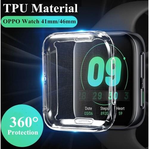 Soft TPU Protector Cover 41mm For OPPO Watch 46mm Clear Screen Cover For OPPO Watch 41mm 46mm Full Coverage Protection