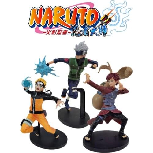 New Naruto Animation Model 16cmpvc Material Main Character Gaara / Hatake Kakashi / Uzumaki Naruto Modeling Childrens Toy Gift