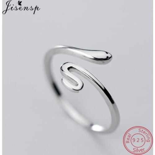 New 925 Sterling Silver Jewelry Opening Rings Punk Animal Snake Party Ring Gift for Women Girls Silver 925 Ring Jewellery
