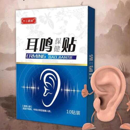 10pcs/box Tinnitus Relief Treatment Ear Patch Relieve Media Ear Otitis Hearing Loss Pain Herbal Medical Plaster Ear Care