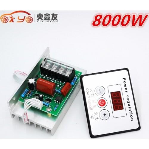 YIXINYOU 8000W SCR Voltage regulator With switch Electric oven thermostat BBQ grill Heating pipe thermostat 220V 380V(6.3)