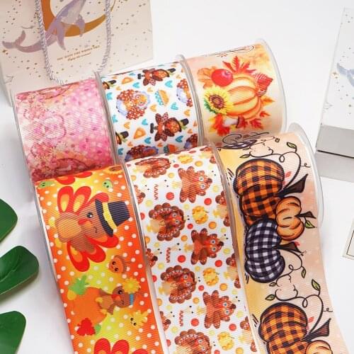 DIY Handmade Materials Printed Grosgrain Ribbon 50 Yard Per Size 55586