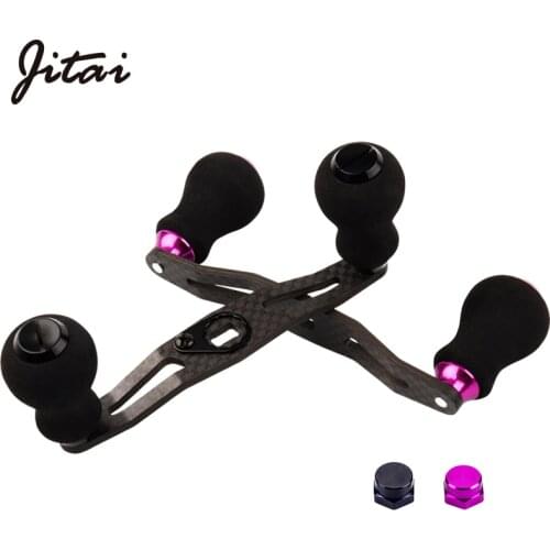 JITAI 8*5MM 7*4MM Hole Handle Black EVA Knobs For Baitcasting Reels Carbon Fiber Fishing Reel Rocker Screws DTY Accessories Tool