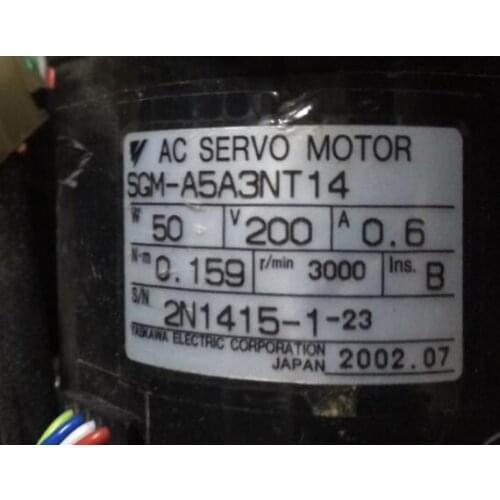 Servor motor SGM-A5A3NT14 , Used one , 90% appearance new , 3 months warranty , fastly shipping